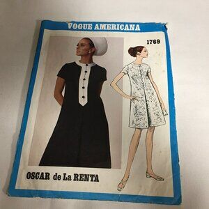 Vogue Americana 1769 Oscar De La Renta Sewing Pattern  Dress Semi